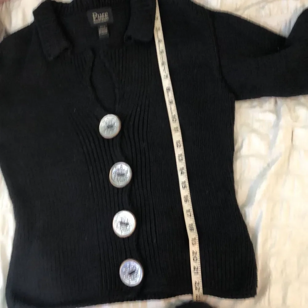 Black Pure hand knit sweater - Picture 5 of 5